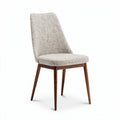 Upholstered dining chair in beige fabric with wooden legs 45 x 50 x 90cm