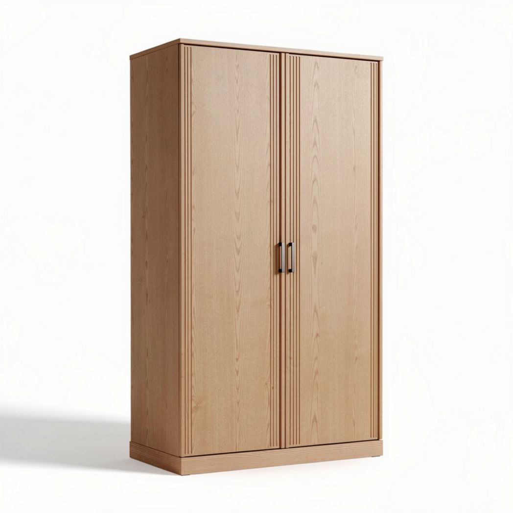 Wooden wardrobe for storage and organization 200 x 100 x 50cm natural finish