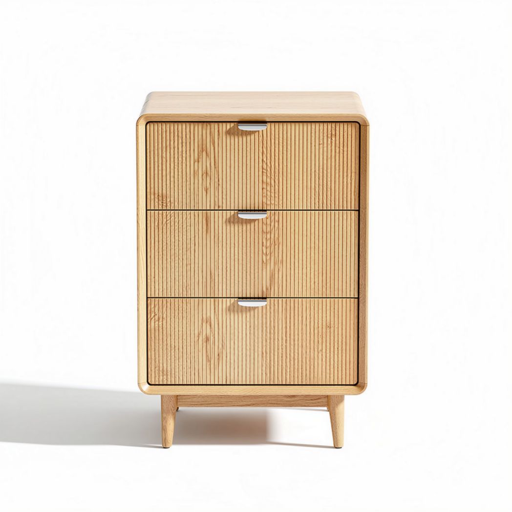 Bamboo nightstand with three drawers for storage 45 x 40 x 60cm