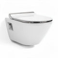 Smart bidet toilet seat with chrome finish and water-saving features 40 x 50 x 30cm