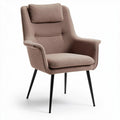 Boucle upholstered accent chair with removable headrest and metal legs 75 x 65 x 90cm