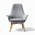 Gray fabric lounge chair with wooden legs 75 x 75 x 90cm