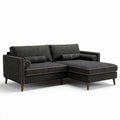 Modern fabric sectional sofa with adjustable lumbar support in dark gray 90 x 80 x 20cm